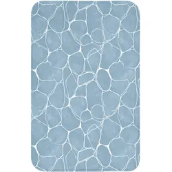 WC-VORLEGER Organisch - Muster - Blau WC Teppich 50x80 cm