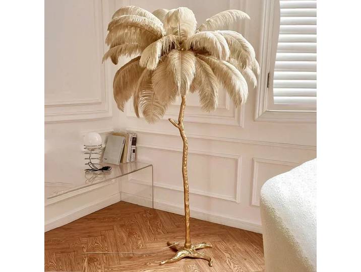 Plume nordique lampadaire LED moderne luxe autruche lampe sur pied pour salon chambre canapé coin décor à la maison salle de diffusion en direct