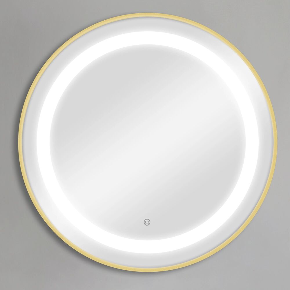MUDI Specchio Parrucchiere Tondo con Luce LED BLISS di Specchiera Professionale Retroilluminata ORO