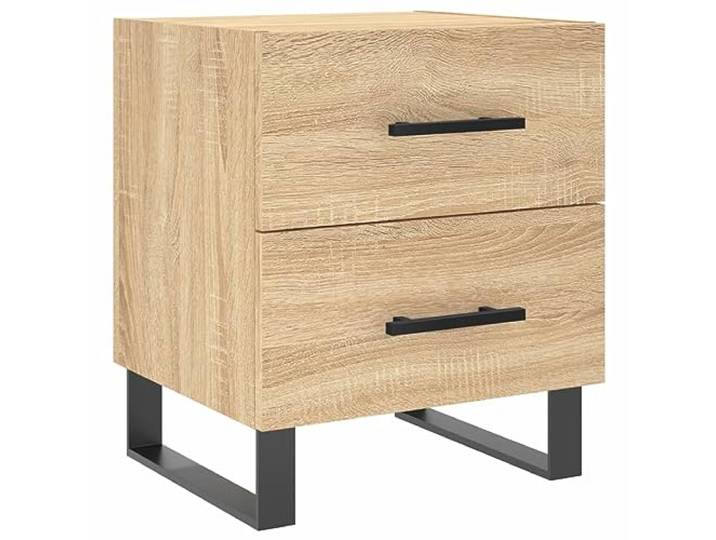 LMTYOENFG Nachttisch mit Schubladen Sonoma-Eiche 40x35x47,5 cm Kompakte Ablage für das Schlafzimmer mit stabilen Metallbeinen und praktischem Stauraum für persönliche Utensilien.