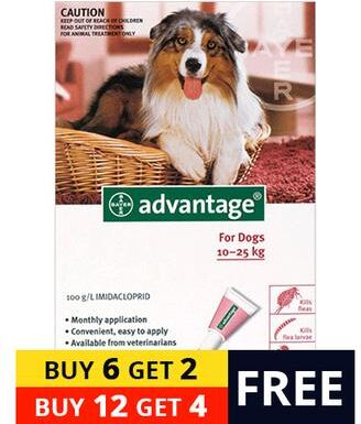 Bravecto Advantage Large Dogs 21-55lbs (Red) 12 + 4 Free