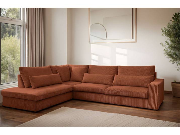 Kaiser Möbel Ecksofa SVEN in L-Form für das Wohnzimmer, Stoff Poso, Freistehend Hohe Scheuerfestigkeit Haustierfreundlich