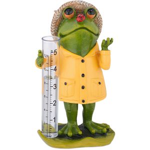 Relaxdays Regenmesser 10043031, Frosch, aus Kunststoff, mit Niederschlagsskala
