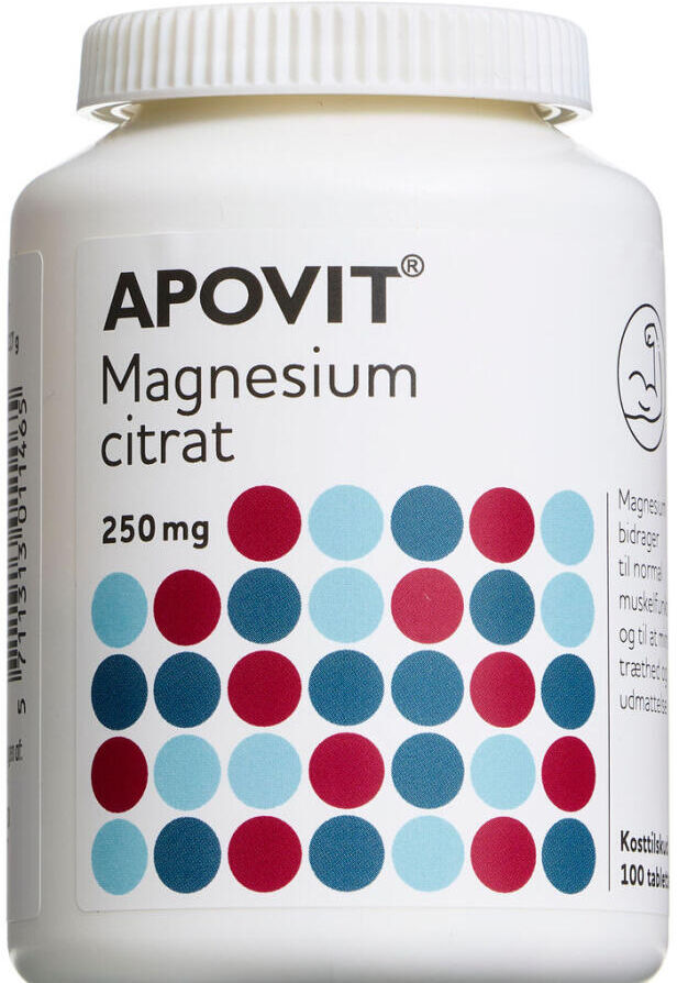 Apovit Magnesiumcitrat 250 mg Kosttilskud 100 stk