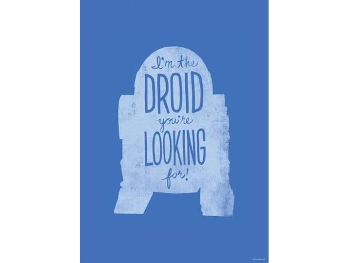 Komar Mantiburi Poster mural Star Wars Silhouette Quotes R2D2 50 x 70 cm (sans cadre) Décoration pour chambre d'enfant
