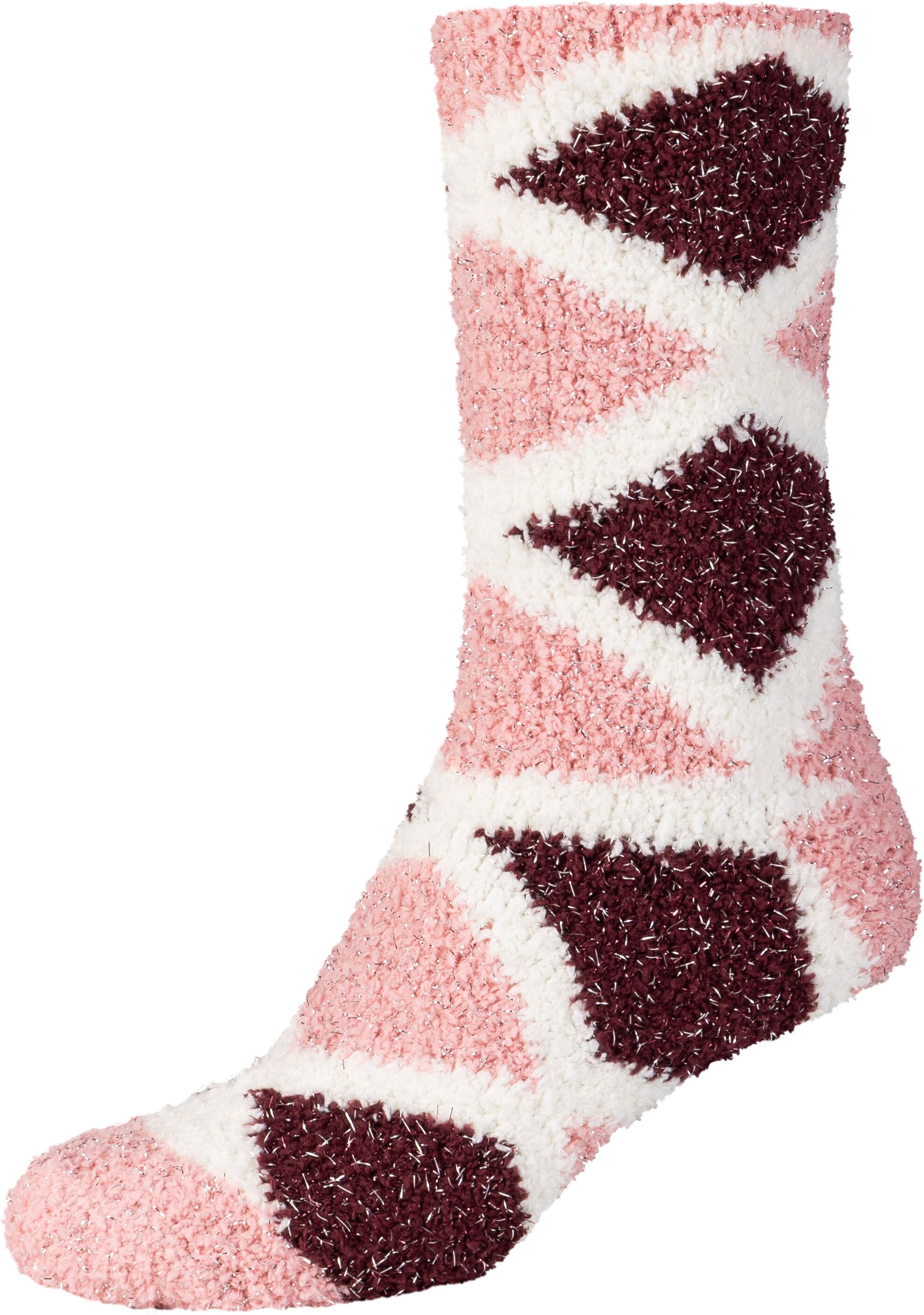 Socken CAMANO, Damen, Gr. 35-38, rosa (egret), Obermaterial: 98% Polyester, 2% Elasthan, Socken Socken, gemustert, wärmende, kuschelige Qualität