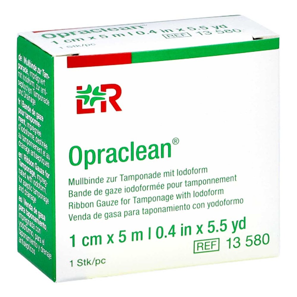Lohmann & Rauscher GmbH & Co.KG Opraclean Mullbinde zur, zum Tampon.m.Jodoform 1cmx5m 04436757