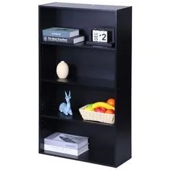 Relaxdays Bücherregal mit verstellbaren Böden Schwarz
