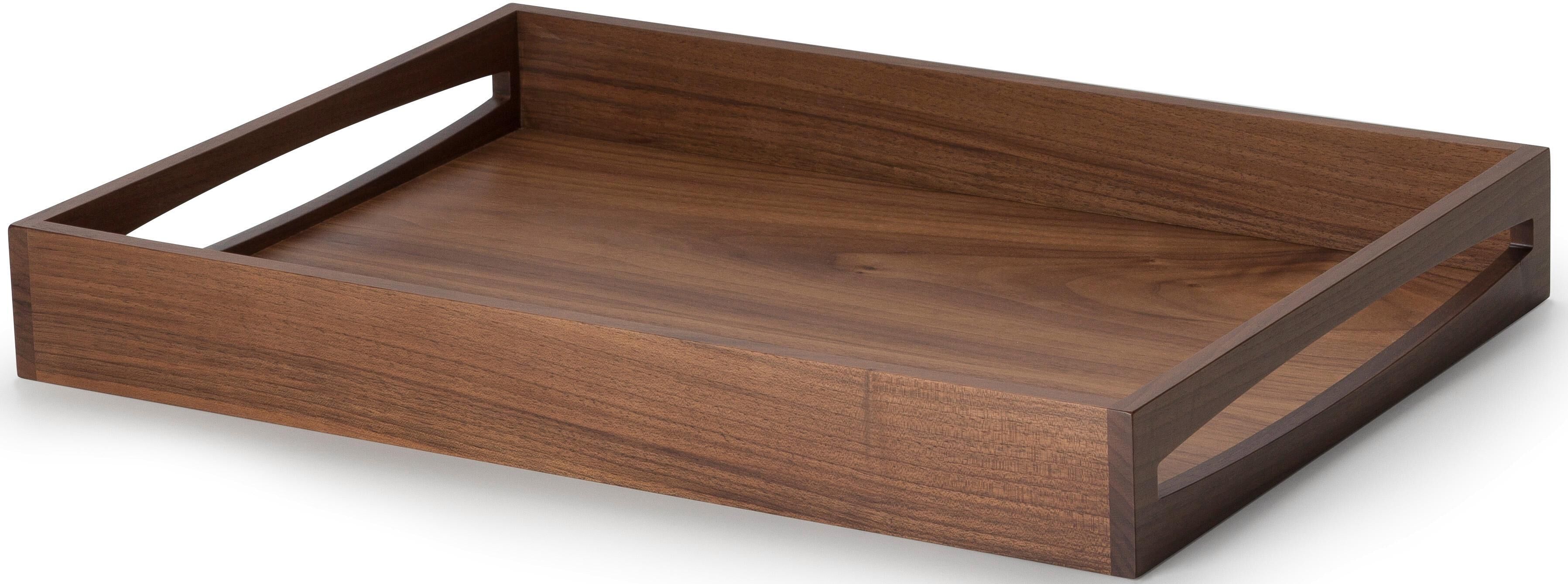 Tablett CONTINENTA "Walnuss", braun (holzfarben), B:35cm H:6,3cm L:49cm, Walnuss-Holz, Tabletts, Tablett