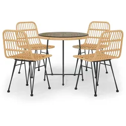 Helloshop26 - 5-teiliges Polyrattan Gartenmöbel Essgruppe Outdoor Möbel 02_0014327