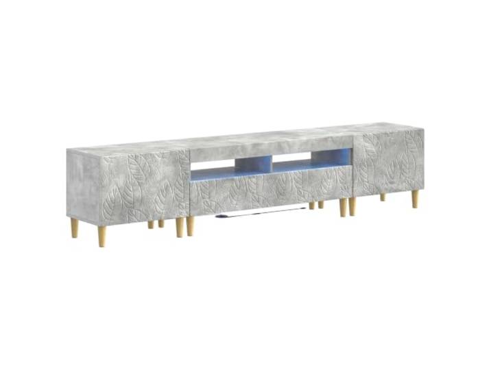 vidaXL 3-teiliges LED TV Regal Delft Betongrau Holzwerkstoff Organisiere mit mehreren Fächern, Perfekt für kleine Räume, Schaffe eine gemütliche Atmosphäre mit den integrierten Lichtern
