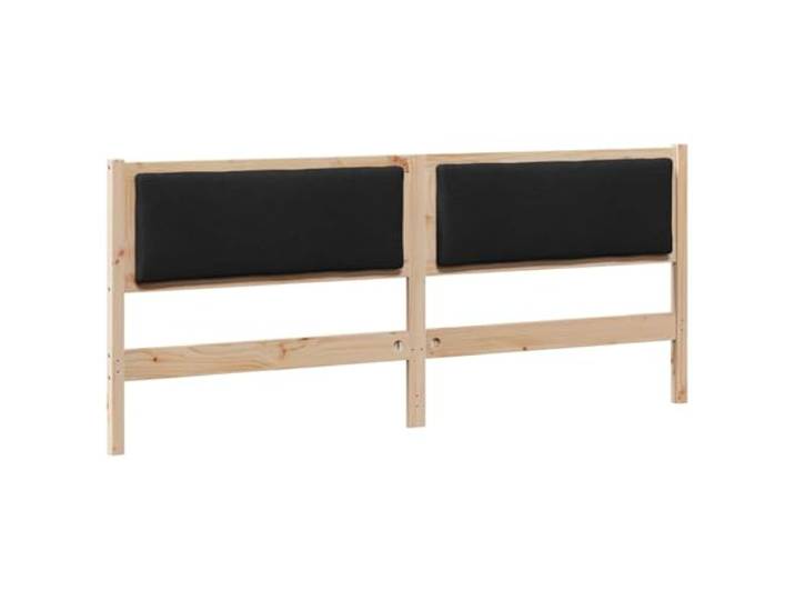 Kopfteil aus massivem Kiefernholz, braun, matt, 185,4 cm Kiefer massiv, Spanplatte grau, atmungsaktives Design, pflegeleicht, minimalistischer Stil
