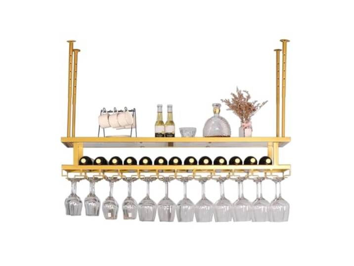 Weinregale Weinglasregal Aus Metall Rail Weinglashalter - Regale 2 Etagen Lagerregale Höhenverstellbar Weinregale