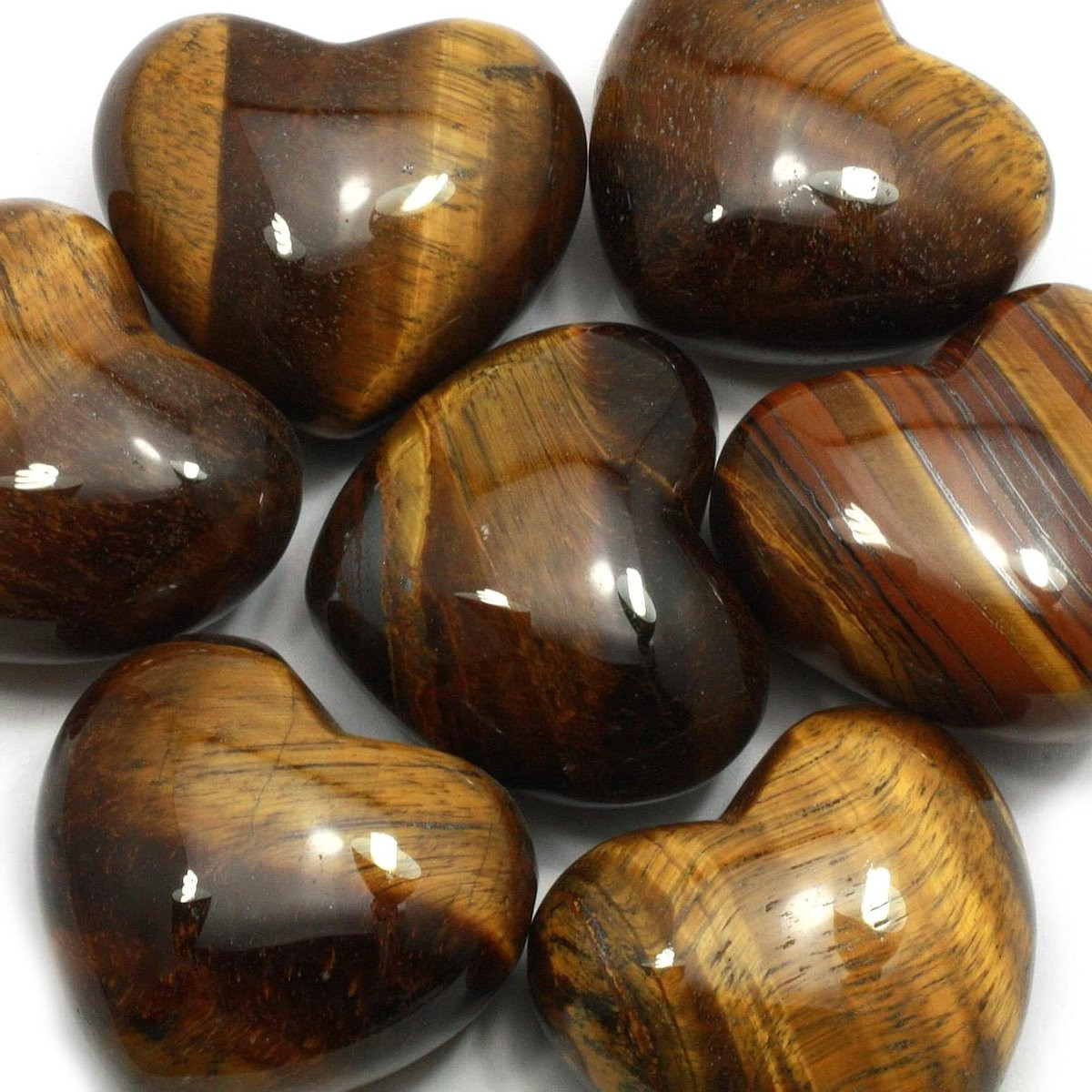 Tijgeroog Kristal Hart - Goudbruin Edelsteen Hart - Decoratie van 45 mm