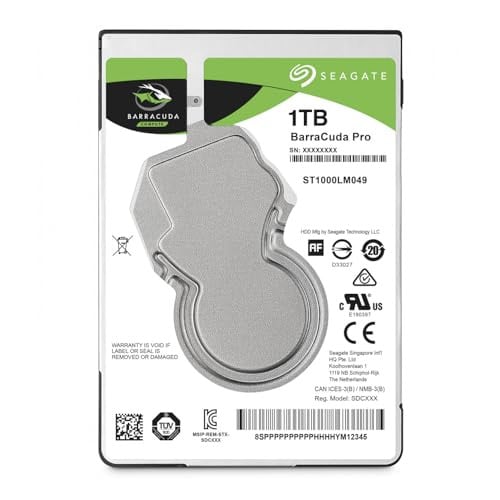 Seagate BarraCuda Pro 1 TB interne harde schijf, 2,5 inch, SATA 6 Gb/s, 7200 RPM, 128 MB cache (ST1000LM049)