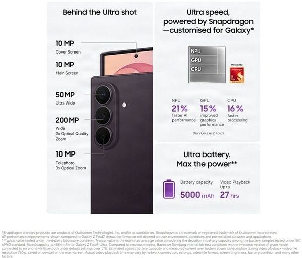 SAMSUNG Galaxy Z Fold8 Ultra 5G 256GB - Violet Shadow