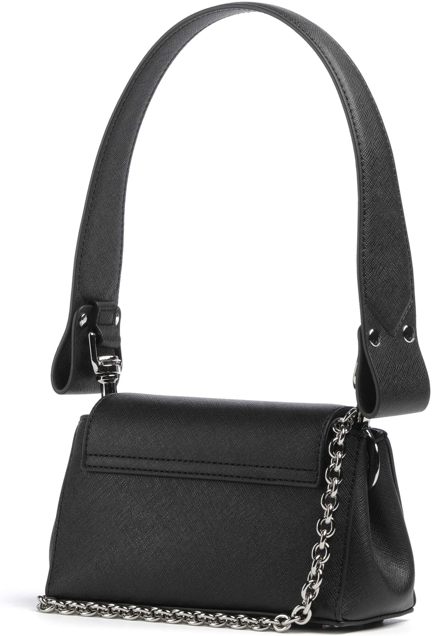 Vivienne Westwood Hazel Saffiano Plain Small Schultertasche aus Leder, schwarz