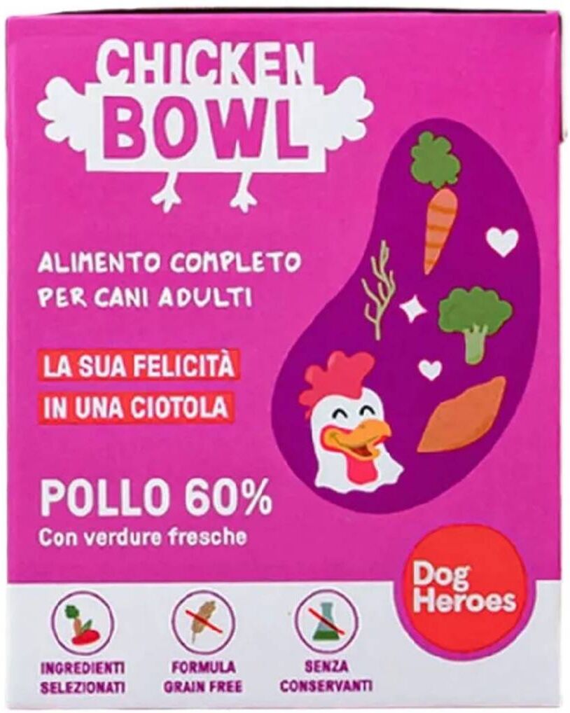 Dog Heroes Bowl Chicken Pollo Cibo Fresco per Cani 390 g