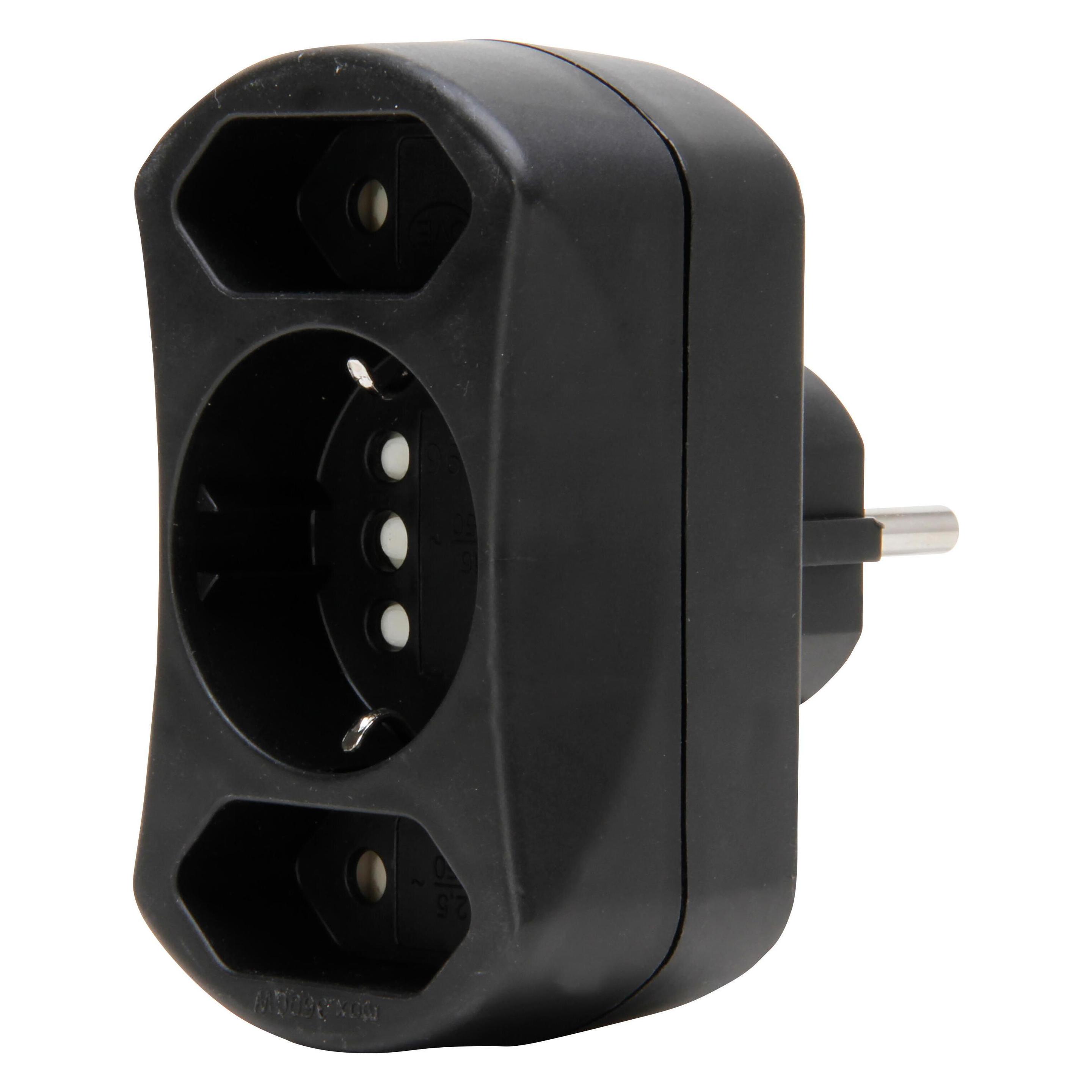 Kopp 179605004 3fach Steckdosen-Verteiler Schwarz (3x, CEE 7/3, CEE 7/4) (179605004)