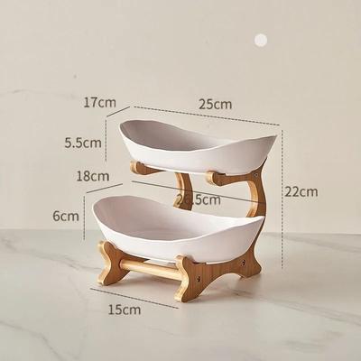 Uplifted Goods Multi Layer Kitchen Serving Stand For Fruits And Treats 2 Tiers white