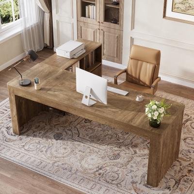 BLUEBELL "78.74"" Modern Home Office Desk with Rolling Storage Cabinet, L Shaped Computer Desk"