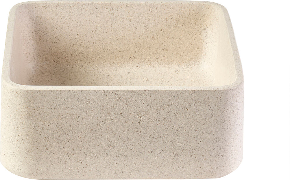 Miliboo Vasque carrée en pierre naturelle beige L30 cm FENG