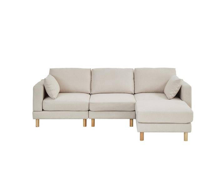 Komhtom Ecksofa 235×152×78 cm, L-förmiges Sofa in Beige, Mode, 235x152 cm, Wohnzimmer, Sofas & Couches, Wohnlandschaften, Ecksofas