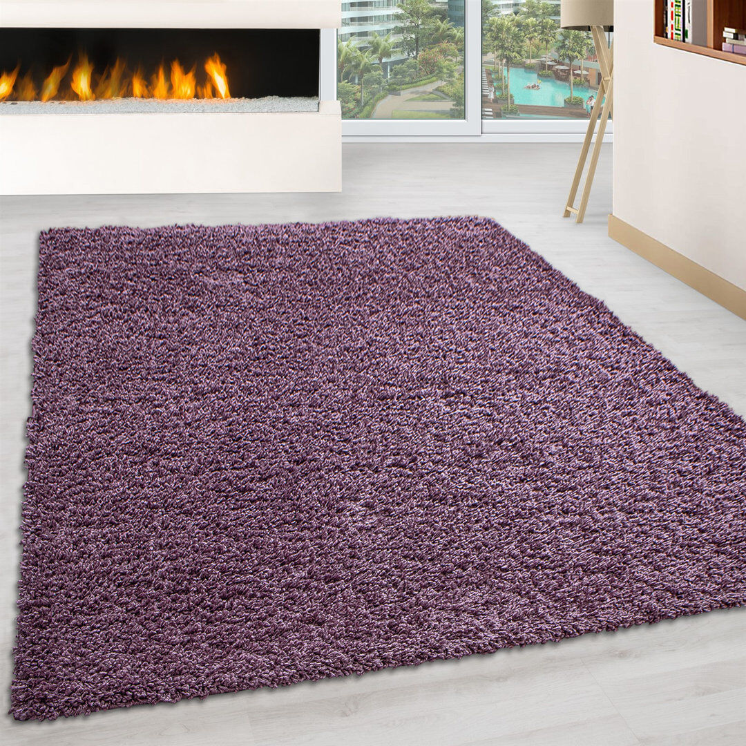 Latitude Run Llelend Rectangle Dhurrie Washable Area Rug Purple Rectangle 140 x 200cm
