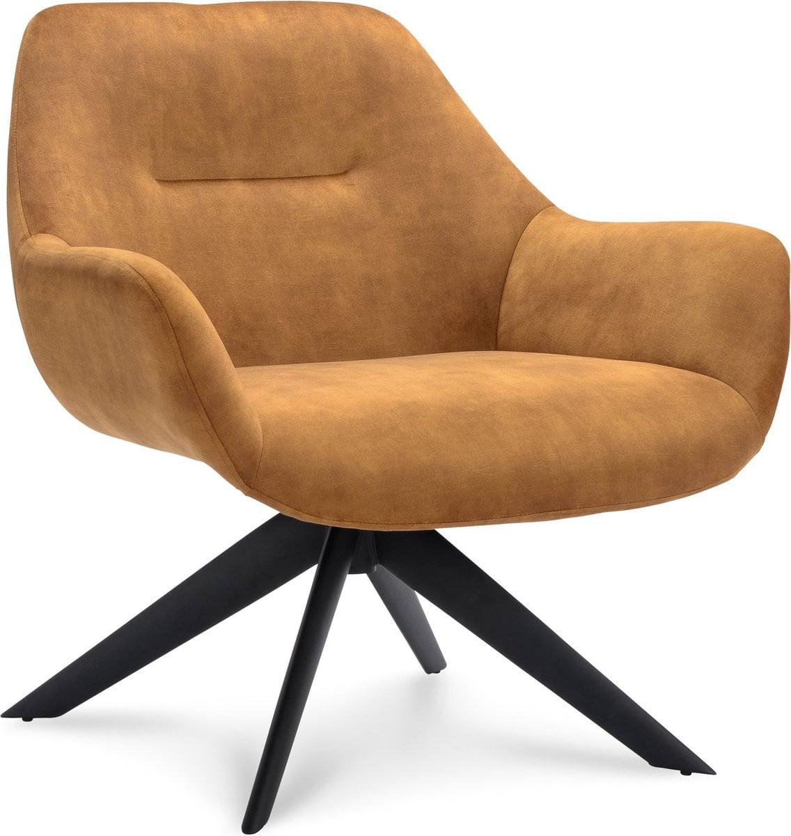 Icon Living Fauteuil Vico Velours Adore Cognac met Zwarte Poten