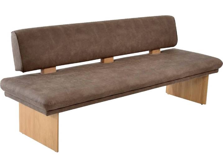 Essbank K+W KOMFORT & WOHNEN Longbeach Polsterbank , braun (braun 78), B:224cm H:89cm T:71cm, Sitzbänke, Essbank, Spitzkissenoptik im Sitz, wahlweise in der Breite 204cm oder 224cm