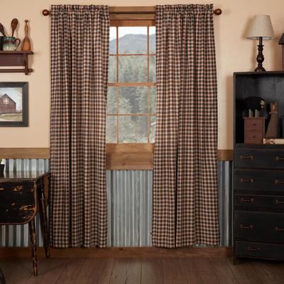 VHC Brands Bingham Star Panel Plaid Set of 2 84x40 - Panel 84x40