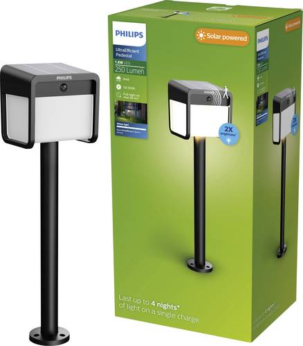 Philips LED 929004631901 Ezra Solar-Außenstandleuchte LED LED fest eingebaut 1.8W Schwarz
