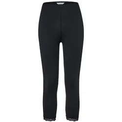 Tchibo - 3/4-Leggings mit Spitzenborte - Damen - Gr. S - schwarz