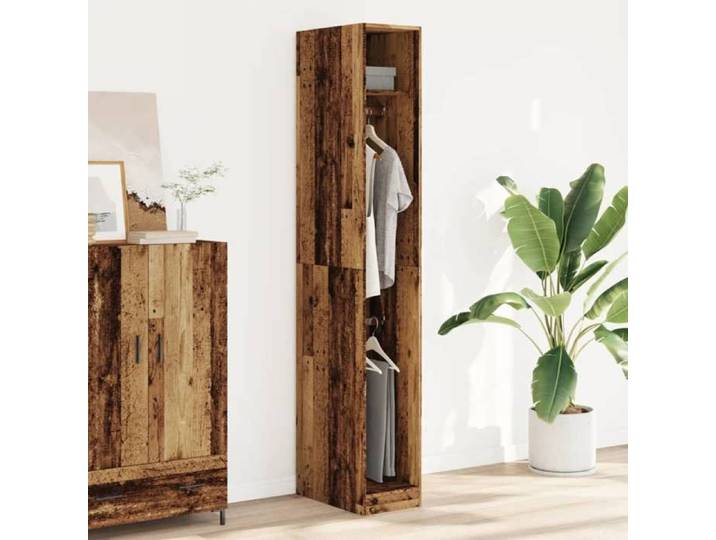 Garde-robe - - Armoire penderie - Bois ingénierie - 2 compartiments - 30x50x200 cm @47894