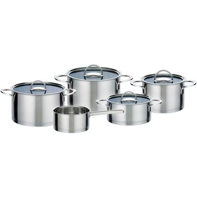 Topf-Set GSW "Elegance", silber, Töpfe, handfreundliche Kaltmetallgriffe, Literskala. Induktion