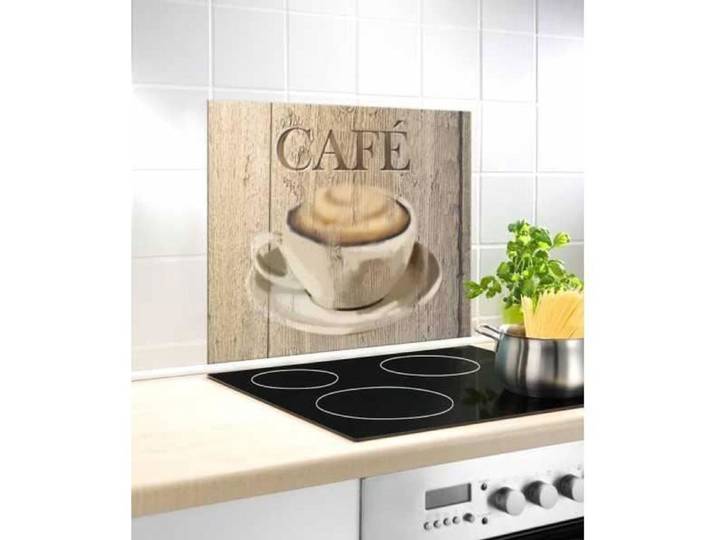 WENKO Fond de hotte crédence cuisine verre  Café  verre trempé 60x50 cm multicolore