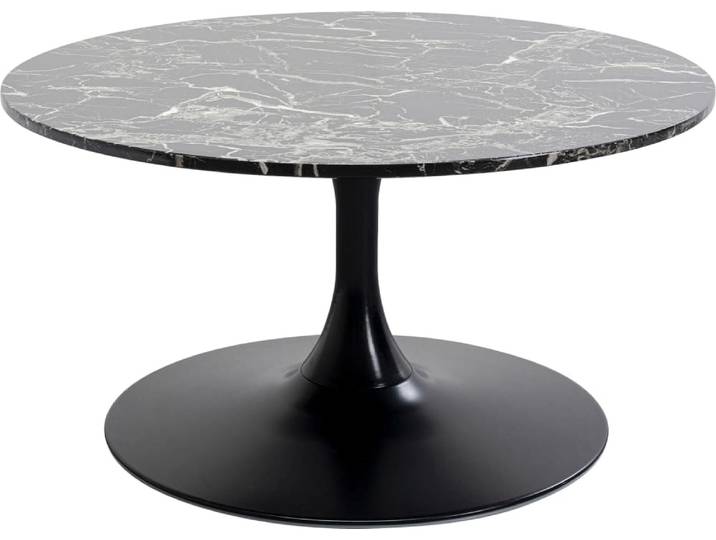 Table basse schickeria effet marbre noir 80cm kare design