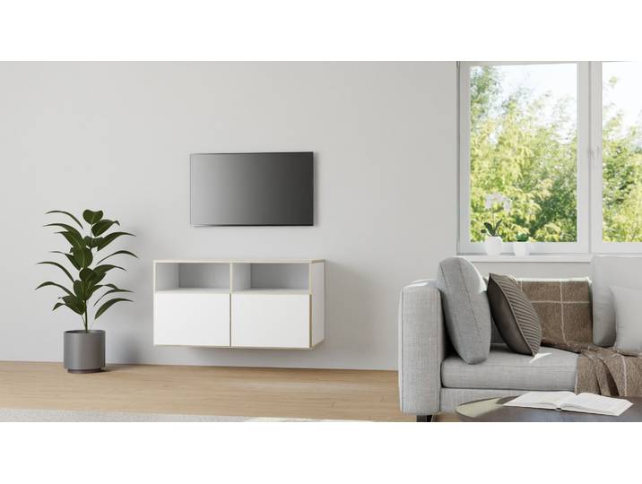 50 cm tiefes Hängeregal aus Multiplex Multiplex Multiplex Weiß
