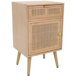 NACHTTISCH aus MDF und Gitter, braun, 42x37x71cm