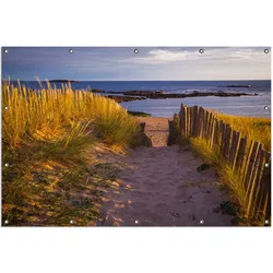 Wallario Gartenposter ca. 100 x 150 cm Weg durch die Dünen zum Meer an der Küste