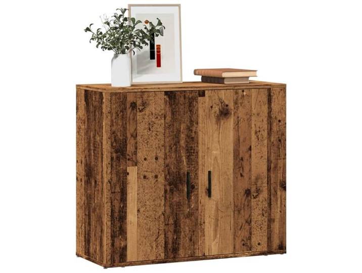 Elégant Buffet - vieux bois - 80x33x70 cm - bois d'ingénierie - Meuble de Rangement Vitrine &6791785