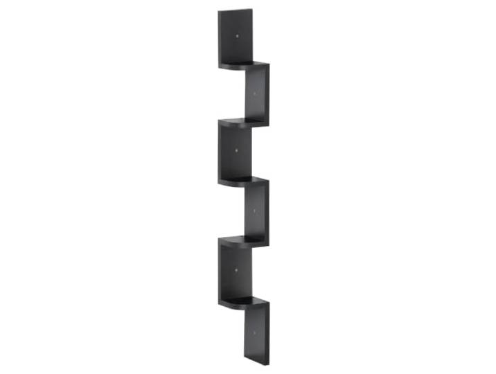 HOMCOM Étagère d'angle Murale à 5 Niveaux Hauteur 120 cm en Bois Noire Forme de Zigzag