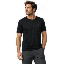 NORFOLK Wandershirts 100% Merinowolle Wander-T-Shirt - Leicht, geruchshemmend - Ragnar, Größe L in Schwarz Schwarz