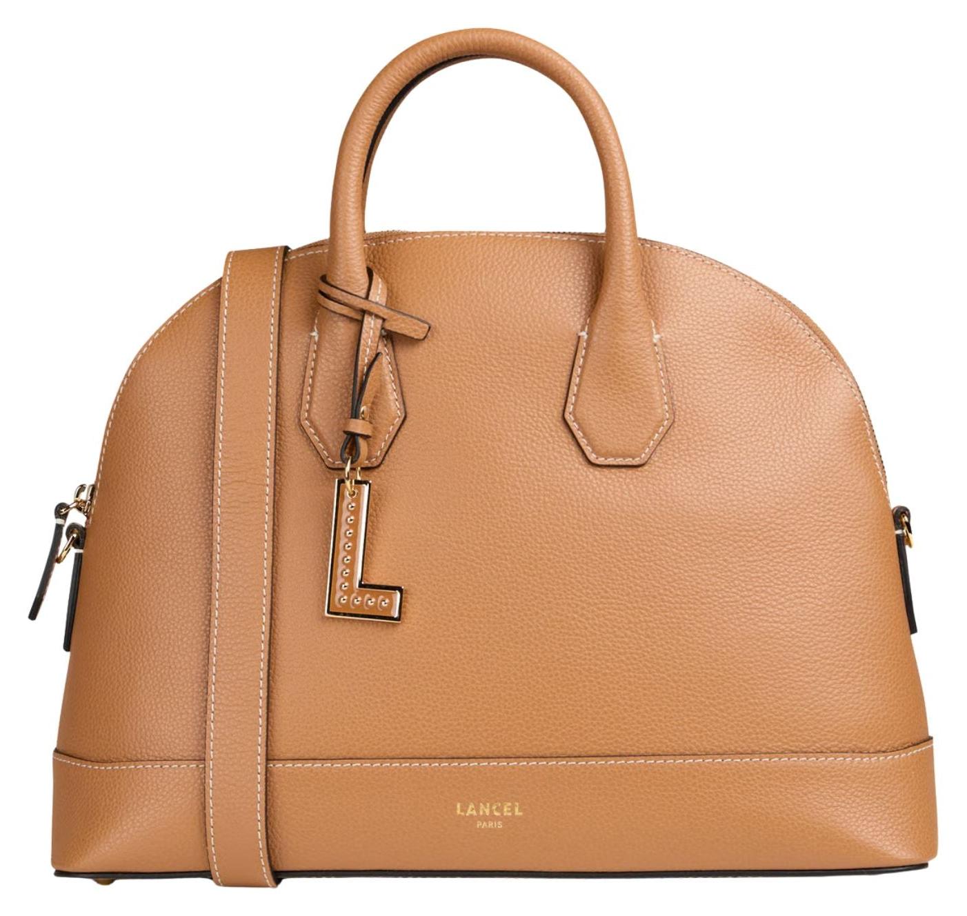 Lancel Belleville Bugatti-Handtasche M aus Kamel-Leder