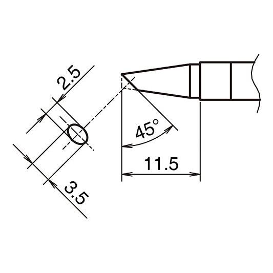 Hakko Aktiv-Lötspitze Format 2535BC (Lötspitze) (T39-BC2535)