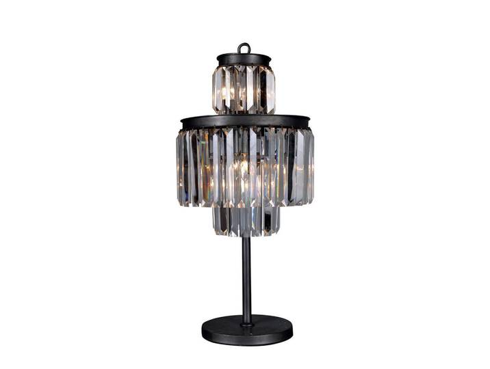 Signature Tischlampe Glas Metall Grau Fulgurant, E14, 38x81x43 cm, Lampen & Leuchten, Innenbeleuchtung, Stehlampen