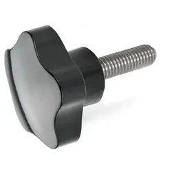 Sterngriffschrauben mit Edelstahl-Gewindestift, Duroplast (5337.5-32-M6-10)