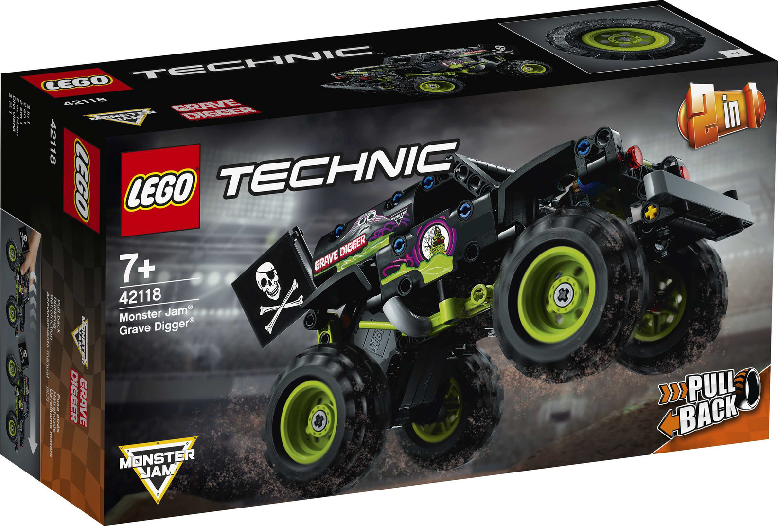 LEGO Technic 42118 Monster Jam Grave Digger Truck 2-in-1 speelgoedauto voor kinderen vanaf 7 jaar