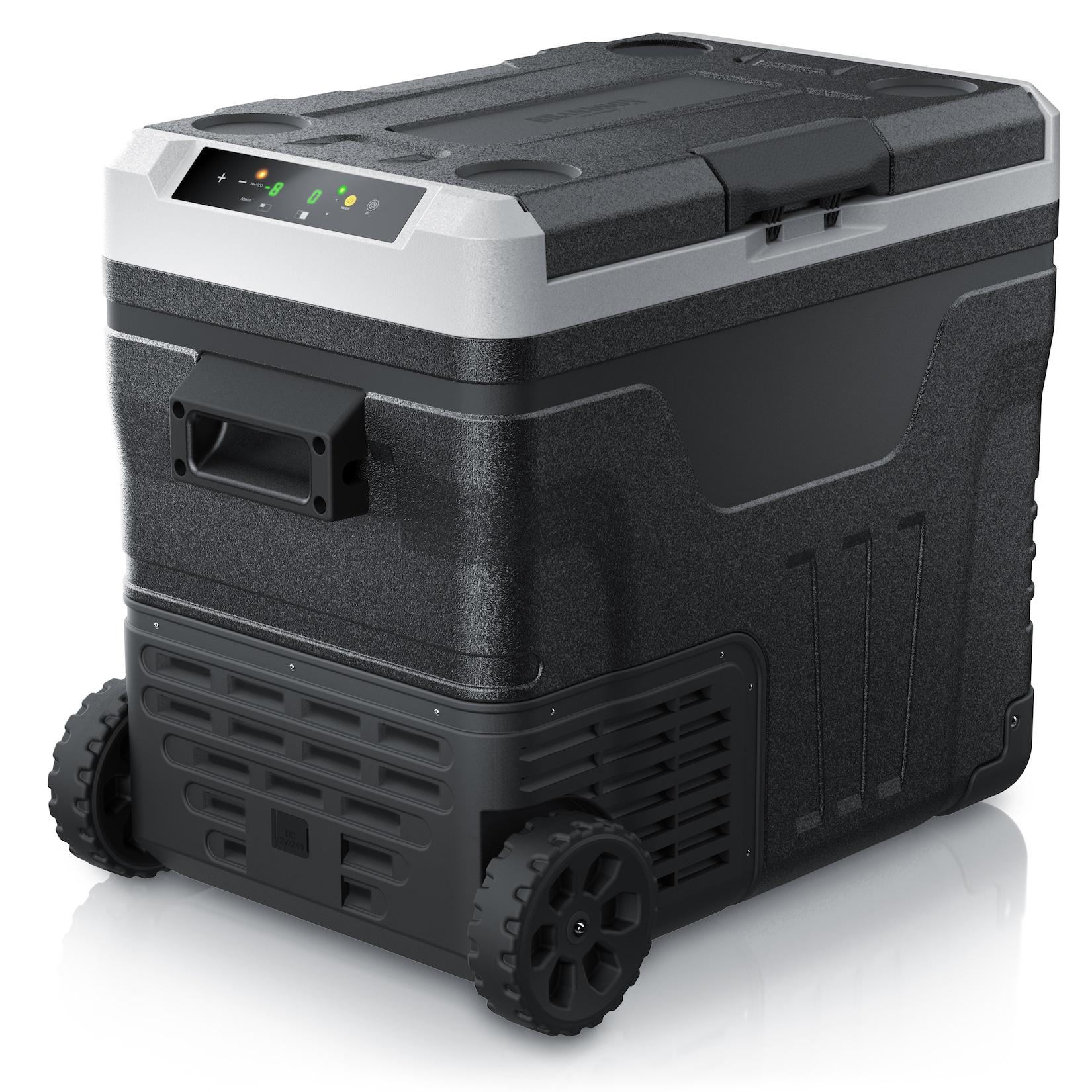 Brandson Elektrische Kühlbox Kompressor Kühlbox, bis – 20°C, ECO Modus, 46 L, für Auto & Haus, 46 l, 2-Zonen, -20°C Tiefkühlung, ECO, Trolley, Batteriewächter, LED-Display