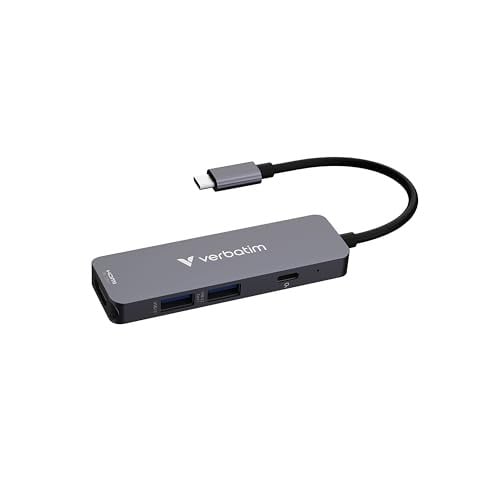 Verbatim Essentials USB-C Multiport Hub met 4 poorten, 4K HDMI en 100W Power Delivery